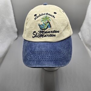 Kickin Back St Maarten Martin  Hat Baseball Cap Blue Adjustable Beach Vacation